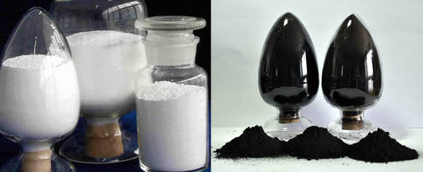 白炭黑與炭黑成品對比